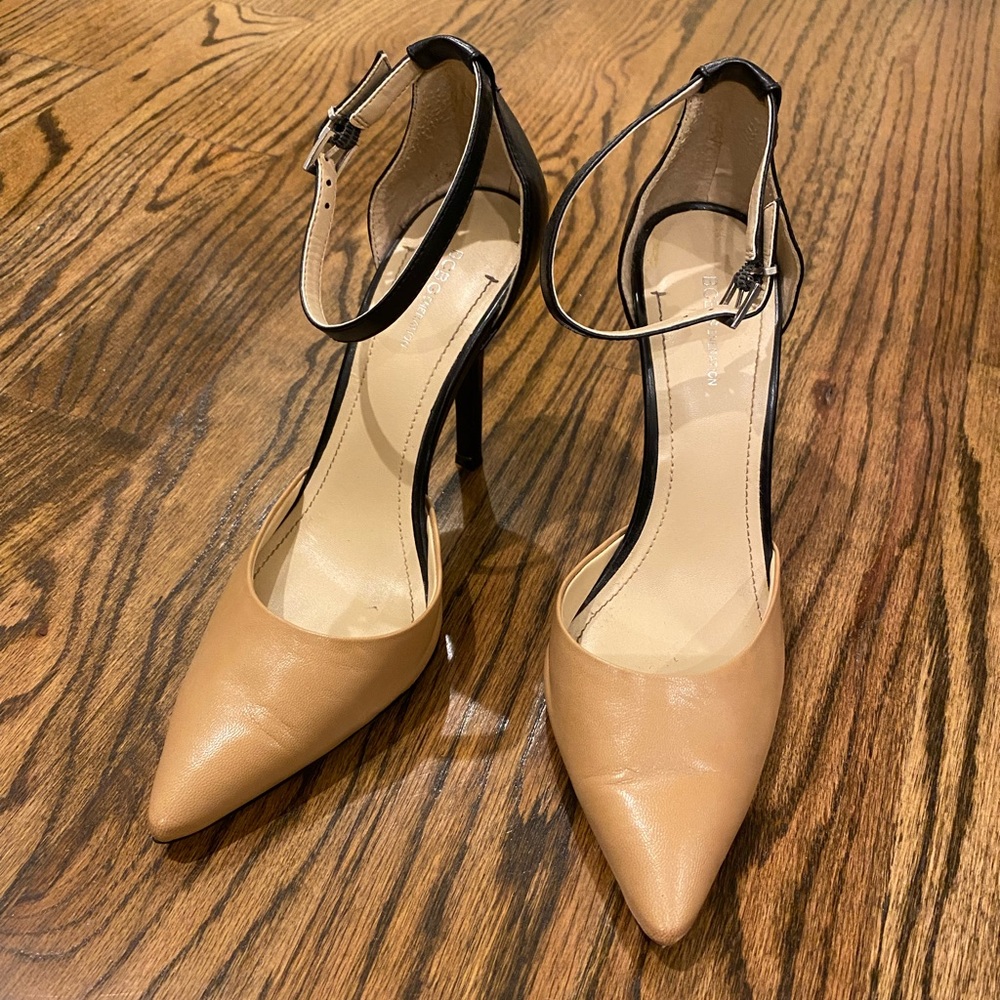 BCBG Nude/Black Heels 8.5